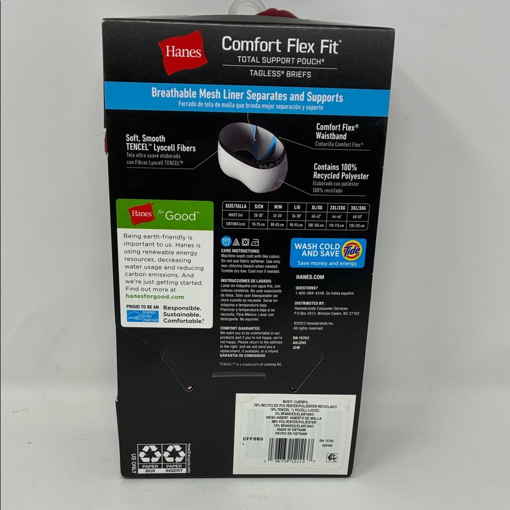 Hanes Comfort Flex Fit Men S, M, L, 2XL Briefs with Total Support Pouch 3-Pack - Picture 4 of 8